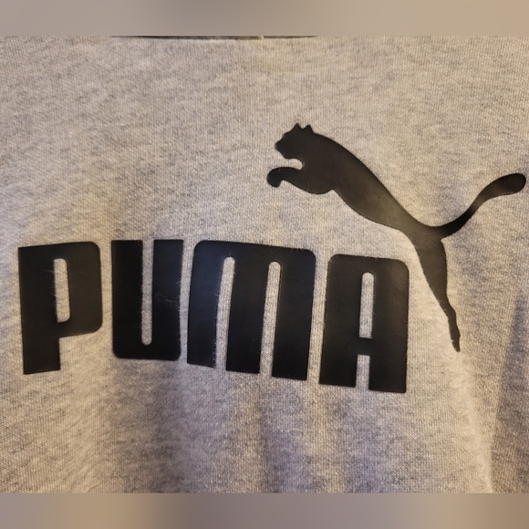 Puma Ladies' Gray Athletic Hooded Logo Sweatshirt W/Kangaroo Pocket / Sz Medium - Picture 4 of 6